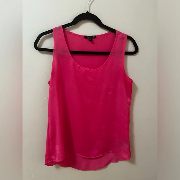Heart Soul Tops - Heartsoul Hot Pink Sleeveless Top- Extra Long in the Back- Small